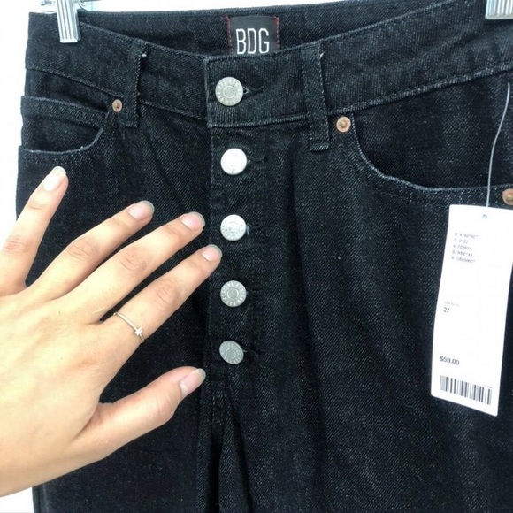 Urban Outfitters Black High Rise Button Fly Jeans - Picture 6 of 11